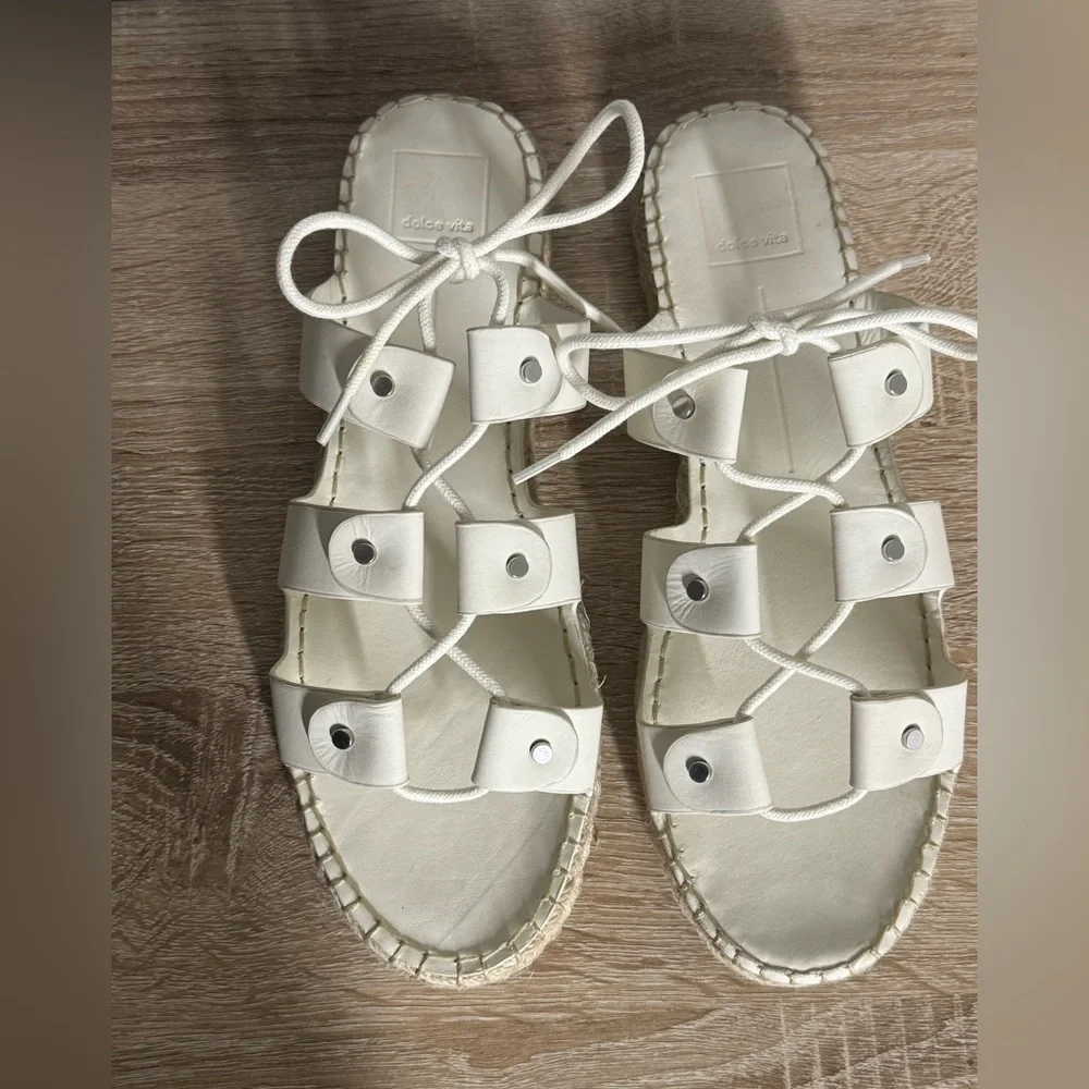 Dolce Vita Cream Espadrille Gladiator Sandals